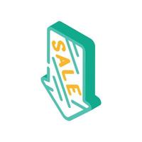 arrow pointing sale isometric icon vector illustration