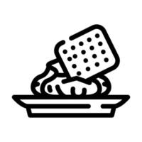 bocadillo con ilustración de vector de icono de línea de wasabi