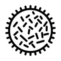 ilustración aislada de vector de icono de línea de bacterias no saludables