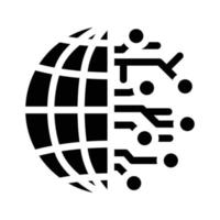 digitalization global business glyph icon vector illustration