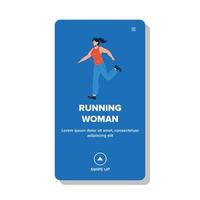Running Woman Exercising For Loss Weight Vector