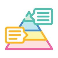 pyramided data analysis color icon vector illustration