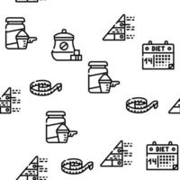 Diet Products And Tool Vector Seamless Pattern