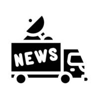 noticias coche camión glifo icono vector ilustración