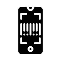 barcode scanner application glyph icon vector illustration