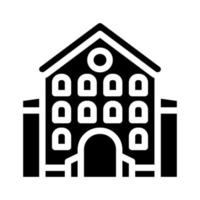 castle main building glyph icon vector illustration