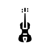 violín acústico glifo icono vector ilustración negro