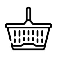 ilustración de vector de icono de línea de cesta de plástico de compras