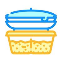 cooked food set canteen color icon vector illustration