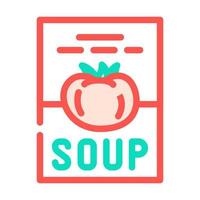 sopa tomate paquete color icono vector ilustración