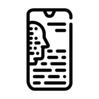 mobile bot line icon vector illustration line