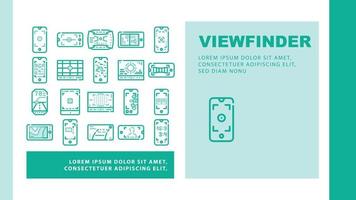 vector de encabezado de aterrizaje de función de teléfono inteligente de visor