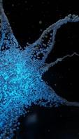 sci-fi cyberpunk alien energy Virus glow particles vertical background 3D rendering photo