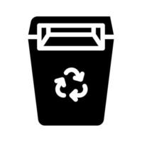 recycling garbage can canteen glyph icon vector illustration