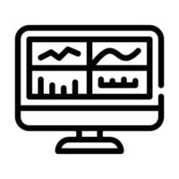 testing graphs on computer screen line icon vector illustration