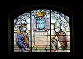 Medieval stained glass window in homage to Alfonso VI photo