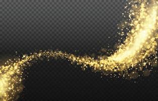 Golden Sparkling Wave Element Background vector