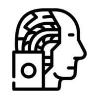 artificial intelligence robot line icon vector illustration