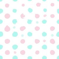 Watercolor hand drawn dots vector seamless pattern. Pink tile texture backdrop. Drawing of polka dot vector. Pastel colors background. Wallpaper, paper, fabric, textile design.