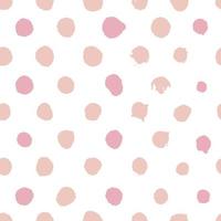 Watercolor hand drawn dots vector seamless pattern. Pink texture backdrop. Drawing of scattered spots vector. Blush colors background. Wallpaper, paper, fabric, textile design.