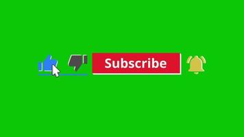 Green screen subscribe button with animated like and bell icon free download video