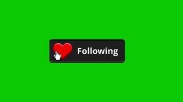 Animated cursor click follow button icon free green screen video