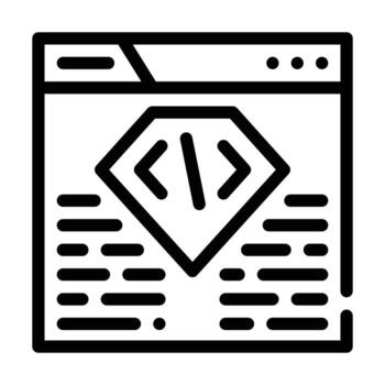 codificación seo optimización línea icono vector ilustración