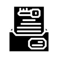ilustración de vector de icono de glifo de clave de cifrado digital