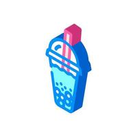 bubble tea isometric icon vector illustration color