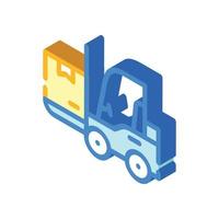 warehouse loader with box isometric icon vector illustration