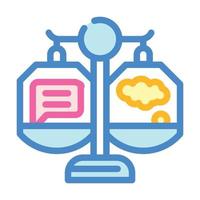 weighing opinions color icon vector illustration