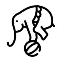 Equilibrio de elefante en la ilustración de vector de icono de línea de bola