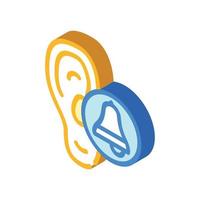 ear hear bell sound isometric icon vector illustration