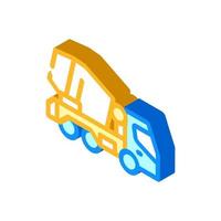 concrete truck isometric icon vector illustration