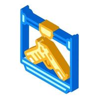 weapons 3d printing isometric icon vector illustration