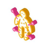 voodoo doll isometric icon vector illustration color