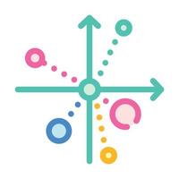 scatter chart color icon vector flat illustration
