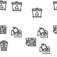 Waste Sorting Conveyor Equipment Vector Seamless Pattern