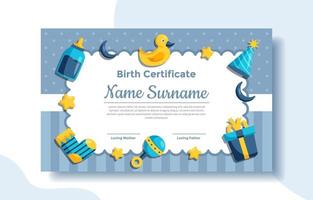 Bornday Certificate Template vector