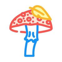 autumn mushroom color icon vector illustration