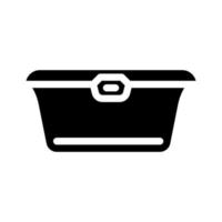 ilustración de vector de icono de glifo de contenedor de plástico de envasado de alimentos