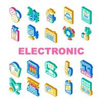 conjunto de iconos de colección de música electrónica de baile vector