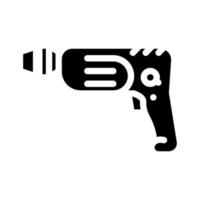 drill tool glyph icon vector illustration black