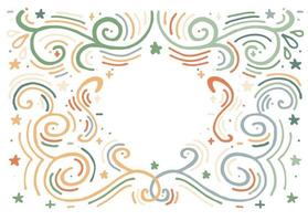 Hand drawn print with decorative outline ornament and copy space. vector