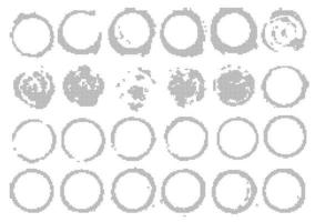 Set of Vintage Abstract Halftone Round Elements. vector