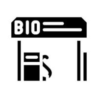 ilustración de vector de icono de glifo de estación de biogás de reabastecimiento de combustible