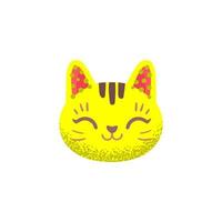 Cute lucky cat face character vector illustration