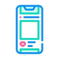 social networks smartphone color icon vector illustration