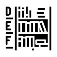 biblioteca estantes glifo icono vector ilustración negro