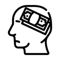 man thinking about money line icon vector illustration